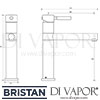 Bristan Vegas Easyfit Sink Mixer Tap Dimensions